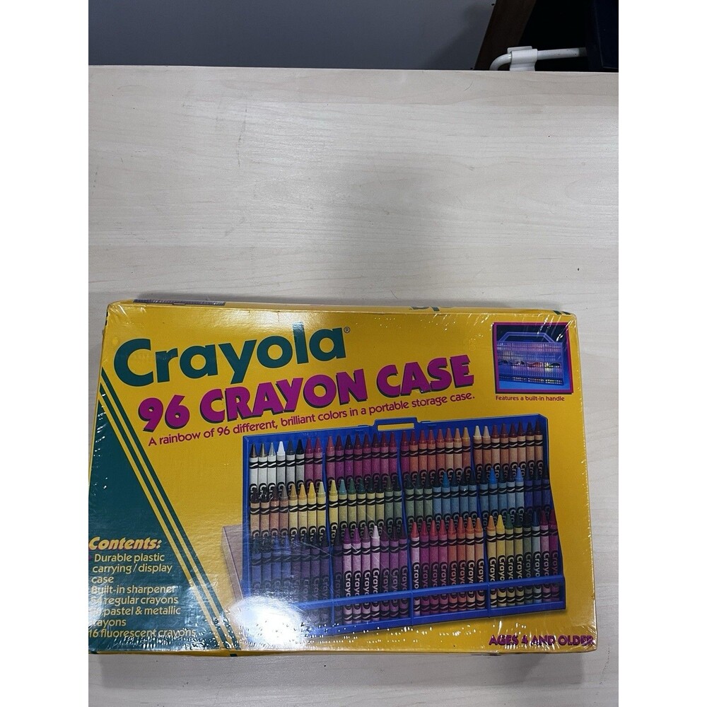 vintage 1993 Crayola 96 Crayon Case Carrying Case FACTORY SEALED New Old Stock